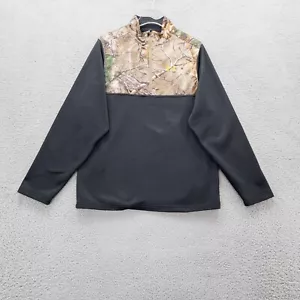 Under Armour Mens Pullover Black Brown Medium Realtree Camouflage 1/4 Zip Jacket - Picture 1 of 8