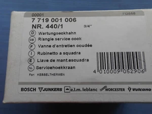 JG090-Junkers - Bosch - Wartungseckhahn 3/4" Nr 440/1 Nr 7719001006 - Bild 1 von 1