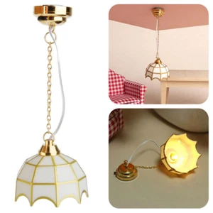 1:12 Dollhouse Mini Chandelier Ceiling Lamp LED Lamp Wall Lamp Doll Decor Toy - Picture 1 of 12
