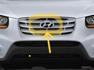 front Grille H Symbol emblem (chrome color) for 2010 2011 Hyundai Santa Fe - Picture 1 of 3