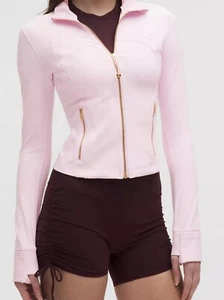 LULULEMON Define Cropped Jacket Nulu Pink Organza Gold Gold 0 2 4 6 8 10 12 14 - Picture 1 of 1