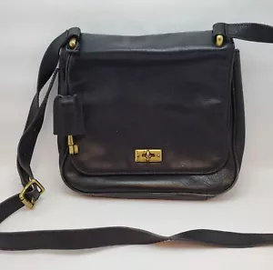 Bolso de mano bandolera de cuero negro con solapa ejecutiva Fossil correa ajustable - Imagen 1 de 8