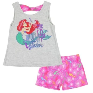 Disney Princess☆Little Girls' Ariel Bow-Back Top & Shorts Set☆The Little Mermaid - Picture 1 of 1