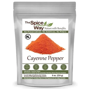 The Spice Way Red Pepper Premium Cayenne Ground 8 Oz Pure Chile 80,000 Heat Unit - Picture 1 of 7