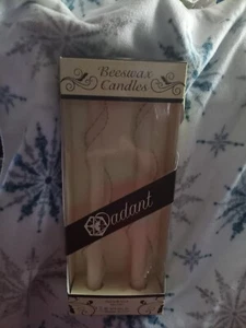 Vintage beeswax curling taper candles,off white and gold trim 20.00 - Picture 1 of 1