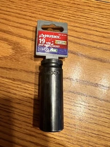 Husky 19mm Black Deep Impact Socket 1/2" Dr, 6 Pt Metric #1001381678 - Picture 1 of 3