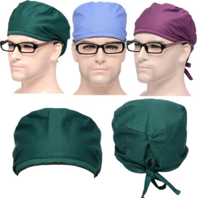 Sweatband Reuseable Cotton Working Caps Women Men Cooking Hats Hair Cover Lot - Image 1 of 4