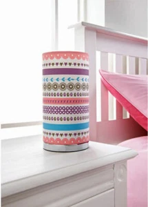 Kinder bedruckte Tischlampe Jungen & Mädchen Bett Beistell Zimmer Tischlampe - Blumenstreifen - Bild 1 von 4
