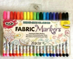 Tulip Fabric Markers Multi-Colored Fine Tip 20 Piece Set New Craft Sewing Art - Picture 1 of 4