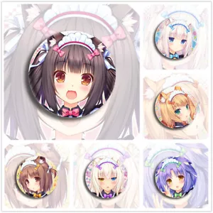 "Lindas insignias Nekopara Chocola Vainilla Arce Canela 6 Piezas Alfileres Bolso escolar 2,3" - Imagen 1 de 2