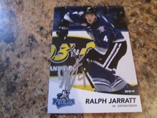 2018-19 VICTORIA ROYALS RALPH JARRATT AUTOGRAPHED WHL PLAYER CARD