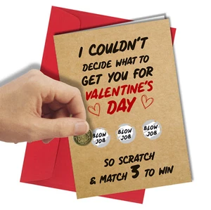 #1246 Divertida Tarjeta de Rascar de San Valentín Adulto Novia a Novio Amor Adorable - Imagen 1 de 3