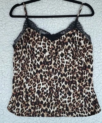 Sexy Camisola Kaari Azul Para Mujer Talla M Estampado Leopardo Satinado Sensual Encaje Y2K Foto 1 de 4