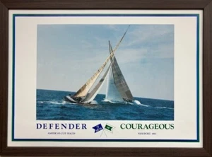 David Reed "Defender Courageous" America's Cup Sailing Race Newport Framed Art - Picture 1 of 3