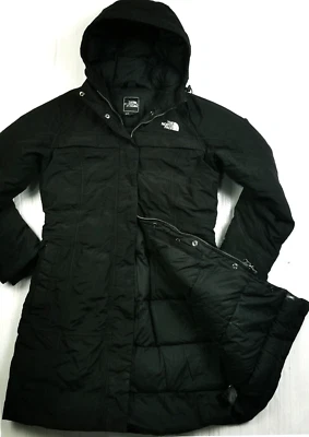 *HOT Women's THE NORTH FACE @ HYVENT ARCTIC PARKA DOWN HOODED LONG BLACK Coat M - Image 1 of 4