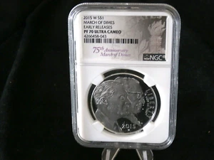 Dólar de plata March of Dimes 2015-W $1 NGC PF70 Ultra camafeo - Imagen 1 de 3