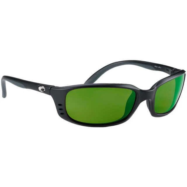 Costa Del Mar Brine BR 11 OGMGLP Green Mirror Lens Matte Black Frame Sunglasses