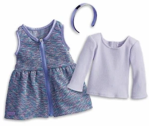 American Girl PURPLE SPARKLE OUTFIT Dress, Top, Headband, RETIRED NEW - Picture 1 of 9