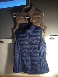 2/32 Degrees Vest Womens Med Blue /Tan Puffer Insulated Heat Hiking - Picture 1 of 6