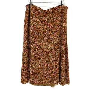 Vintage Orvis Paisley Midi Skirt Size XL Boho Hippie Cottage Prairie Pockets - Picture 1 of 12