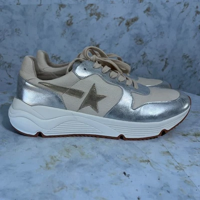 Zapatos deportivos Oasis Society para mujer talla 10 beige plata plataforma cómoda moda Foto 1 de 4