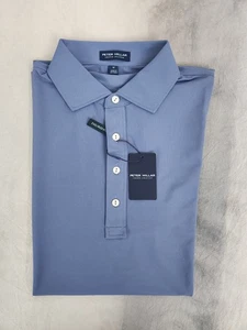 Peter Millar Blue Pearl Soul Mesh Jersey Polo Men's Size Medium New - Picture 1 of 12