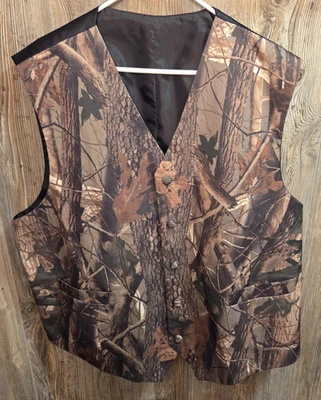 Tuxedo Suit Vest Men's Size 2XL Hunting Camouflage Camo wedding prom formal wear - Image 1 of 3