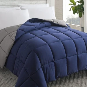Down Alternative Comforter (Blue/Grey, Twin) - All Season Soft Quilted Twin S... - Picture 1 of 7