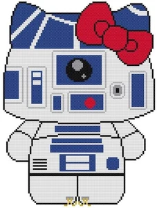 CROSS STITCH+ CRAFT PATTERN Hello Kitty Star Wars Robot Astromech Droid R2-D2 - Picture 1 of 19