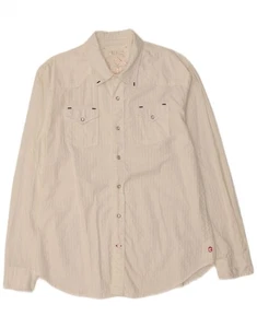 GUESS Mens Shirt XL White Striped Cotton AD10 - Picture 1 of 3