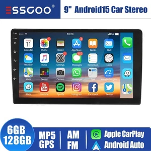9" Android15 6+128G Carplay Car Stereo Radio GPS Navi WiFi BT 2Din 4G SWC+ GPS - Picture 1 of 11