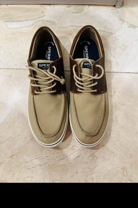 Sperry Top Sider Bahama Wheat Tan White Boat Shoe Men's Size 16 NWOB - Picture 1 of 7