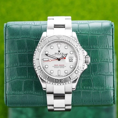 Rolex Yacht-Master 16622 Silver Oyster Bracelet with Platinum Bezel 40mm Men's - Image 1 of 4