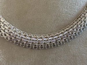 Elegant Milor Italy 925 Sterling Silver Wide Mesh Chain Necklace 18" 33.59 Grams - Foto 1 di 12