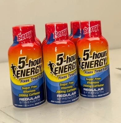 Paquete de 9 inyecciones energéticas de 5 horas, sabor a bayas fuerza regular sin azúcar 1,93 fl oz Foto 1 de 4