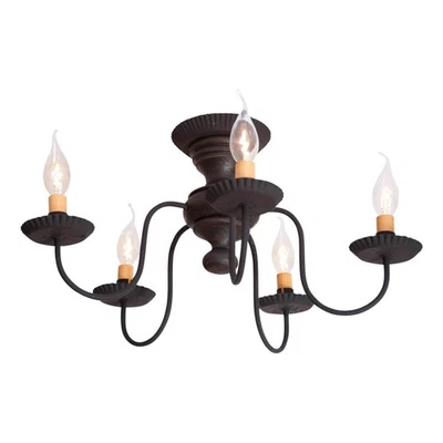 Irvin's Country Tinware Thorndale Ceiling Light in Black - Image 1 of 3