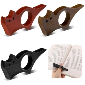 MotiMind 3 Pcs Wooden Thumb Book Page Holder Wooden Thumb Bookmark for Readin... - Picture 1 of 7