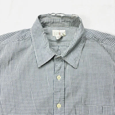 J. Crew Button Down Shirt Mens Gingham Seersucker Short Sleeve Oarsman VTG Large - Image 1 of 4
