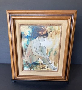 Vintage Framed Original Girl Portrait Oil Painting on Canvas By Kevin McAlpin - Picture 1 of 15