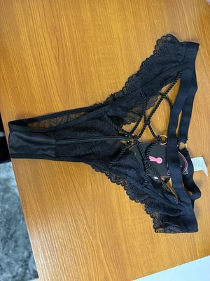 Hunkemöller Private Collection Slip Ouvert Rollenspiele Schwarz L Neu Etikett - Bild 1 von 4