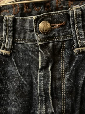 Pantalones de mezclilla de corte recto Decree para hombre, talla - 32w 34l. Azul oscuro. Foto 1 de 4