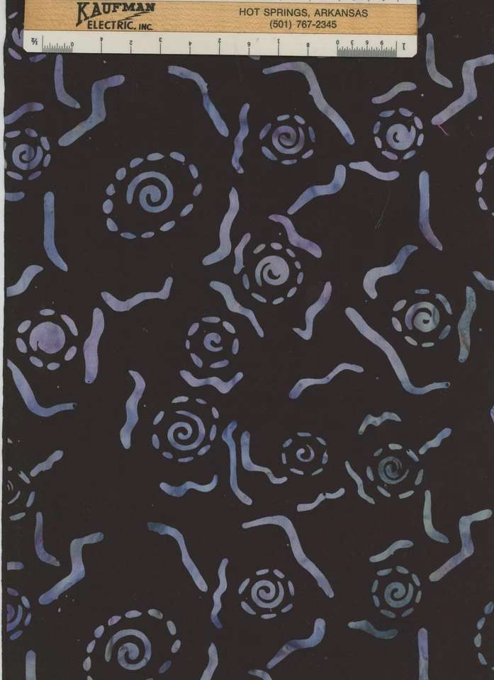 Black Batik Moana Style Cotton Fabric 1 yd x 44" - Image 1 of 1