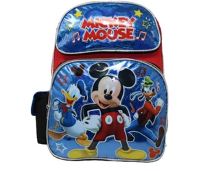 Mochila grande de lona Mickey Mouse de 16 pulgadas correas ajustables NUEVA - Imagen 1 de 4