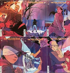 Walking Dead Deluxe #85,86,87,88,89,90 Wu Variant Set Signed Charlie Adlard - Picture 1 of 7