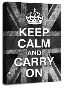 Keep Calm Art Print Grey Carry On Quote Framed Canvas Wall Picture Large - Picture 1 of 6