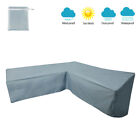 Waterproof L Shape Furniture Covers Rattan Corner Sofa Protective Outdoor Garden
