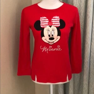 Disney Girl’s Minnie Mouse Sequin Thermal Long Shirt * NWT M 7/8 or XL 14/16 - Picture 1 of 1