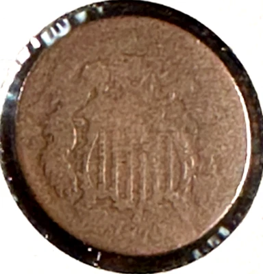 1870 Better 2 Cent Piece Nice Original AG CHRC - Image 1 of 2