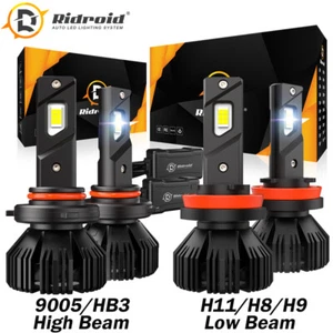 RIDROID H11 9005 LED Combo Kit Headlights High Low Beam Bulbs 6000K Super Bright - Bild 1 von 21