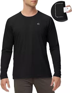 Men's UPF 50+ Quick-Dry Rash Guard Long Sleeve Swim Fishing Shirt - Picture 1 of 70